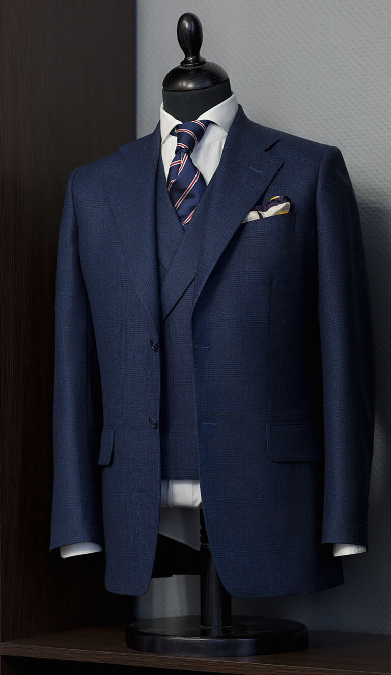 Italian Stitches Suit, 3 Pcs Suit with Notch Collar